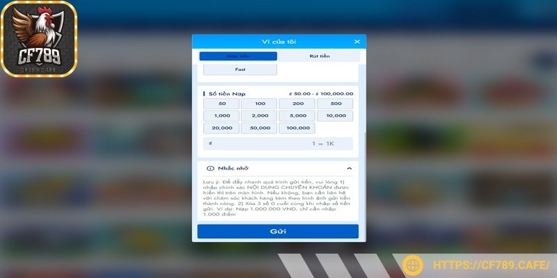 Cần chọn mức nạp phù hợp để giao dịch